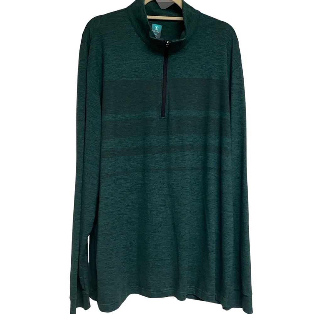 Pro Tour pullover long sleeve mock turtleneck 1/4” zip stripes golf size XXL